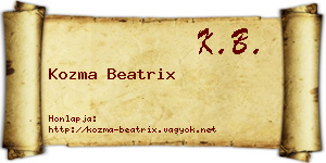 Kozma Beatrix névjegykártya